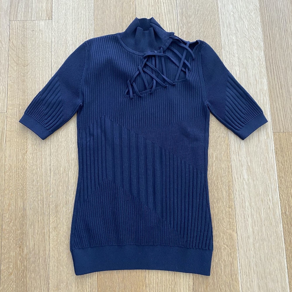 Cushnie et Ochs Navy Stretchy Top